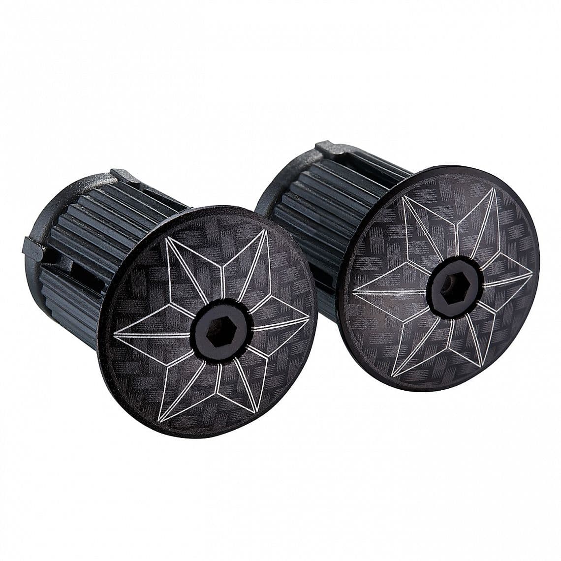 zátka do riadidiel Supacaz Star Plugz - Lazer Carbon