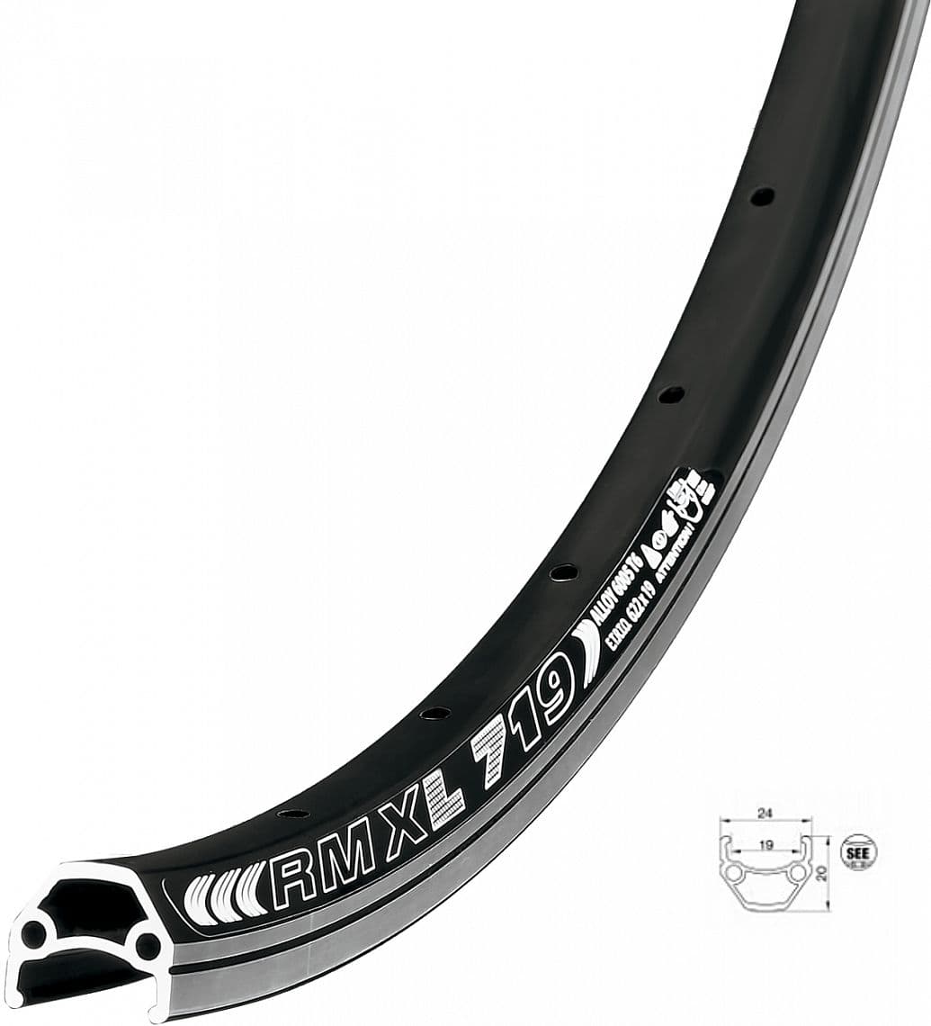 ráfik Dragon 559x19 čierny 32 dier + GBS